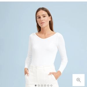 The Pima Micro Rib Open V-Neck